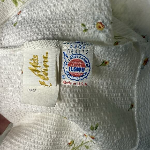 Vtg 70’s Prairie Wrap Dress Women Large Daisy Maxi Cottagecore Lace Long Sleeve - Picture 6 of 7